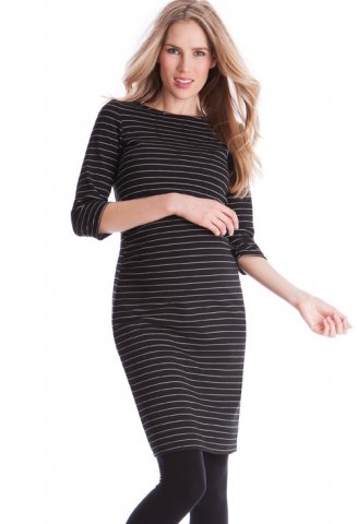 Séraphine zwangerschaps- en borstvoedingsjurk Aviana Stripe, black