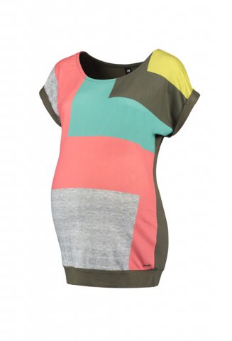 Love2wait zwangerschaps T-shirt Colorblock