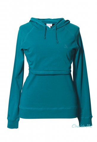 Boob nursing Hoodie, green pool, BIO katoen