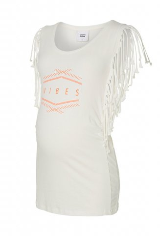 Mama Licious zwangerschapstop fringe, white