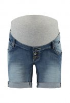 Love2wait zwangerschapsshort denim, stone wash