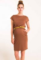 Fragile Drape Back Dress, caramel