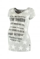 Love2wait zwangerschaps T-shirt Stars, grey