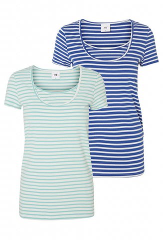 Mama Licious borstvoedings T-shirts, Sofia Nell, duopack striped