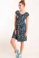 Fragile Boatneck Dress, blue