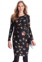 Séraphine zwangerschaps- en borstvoedingsjurk Lexie Floral, black