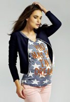 Love2wait zwangerschaps T-shirt Stars, navy