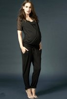 Love2wait zwangerschap en borstvoeding jumpsuit, black