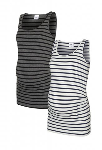 Mama Licious zwangerschapstank top, Sofia striped, duopack