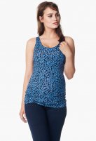 Noppies zwangerschapstanktop long Hannah print, dark blue