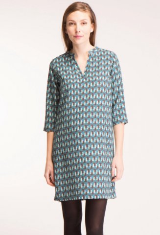 Fragile blouse dress, petrol