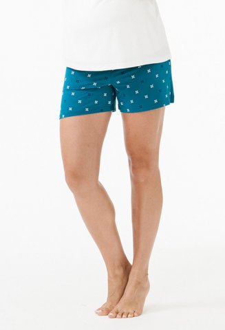 Amoralia pyama/lounge short, emerald, print