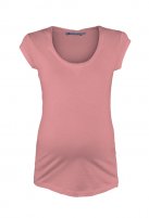 Queen Mum zwangerschapss T-shirt cotton slub, rose