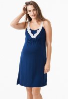 Amoralia zwangerschaps & borstvoedings nachtkleed Strappy Lace, navy